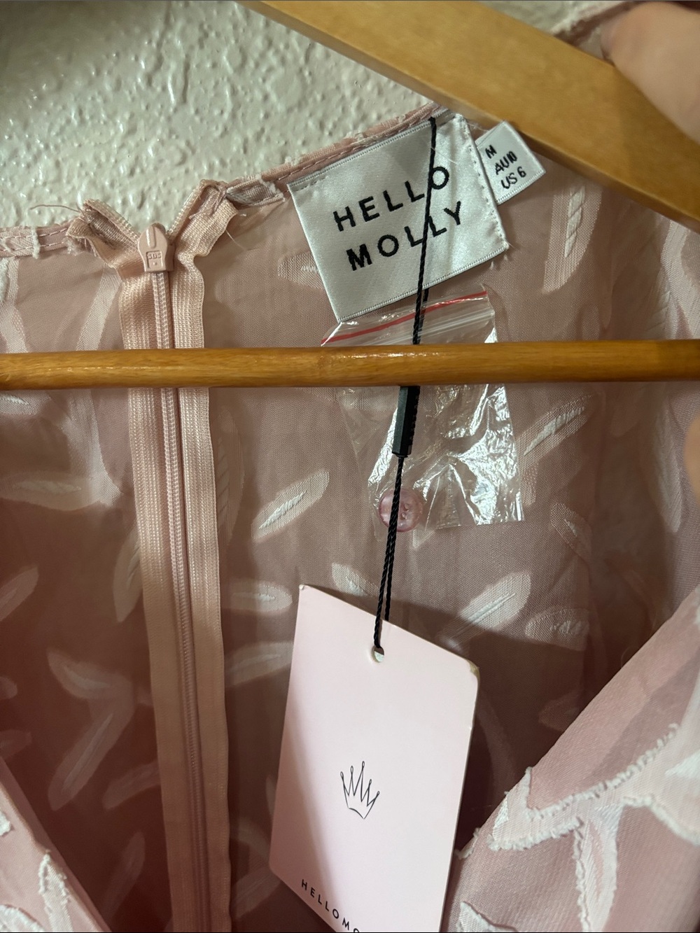 Hello Molly Blush Pink Embroidered Sheer Dress - Picture 3 of 6